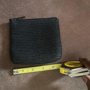 Black Textured women’s woven wallet